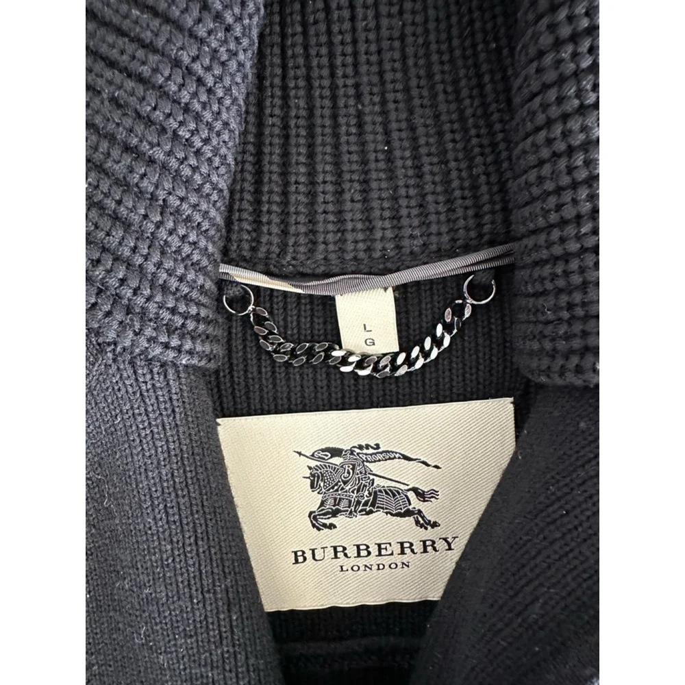 Women's Burberry Knit Jacket Size L Black - Picture 4 of 13